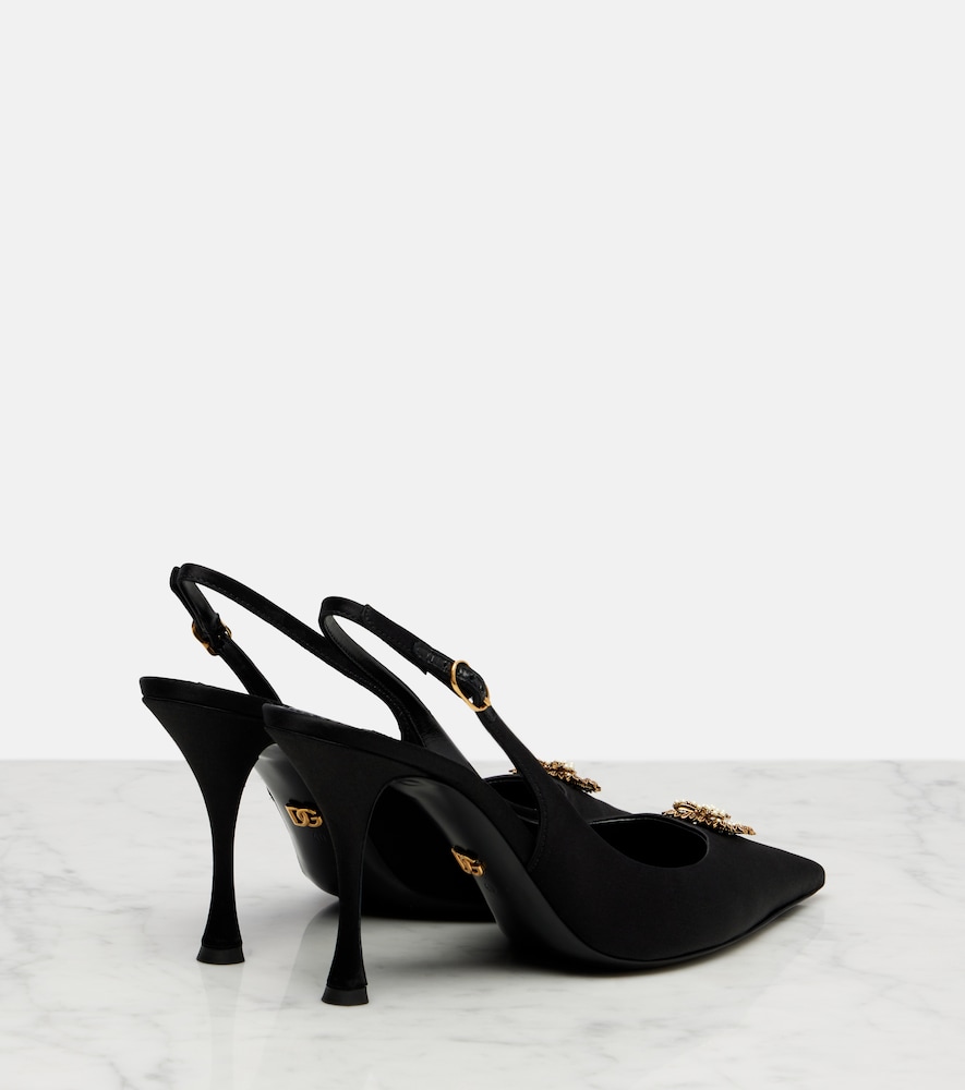 Dolce&gabbana Dolce&gabbana Devotion 90 Satin Slingback Pumps 