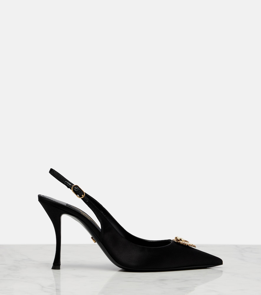  Dolce&gabbana Dolce&gabbana Devotion 90 Satin Slingback Pumps 