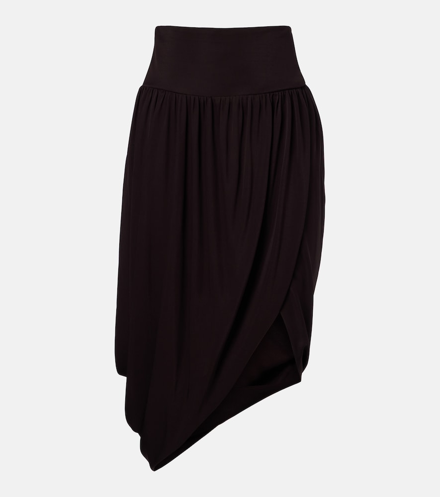 Alaia Alaïa Twisted asymmetric jersey midi skirt