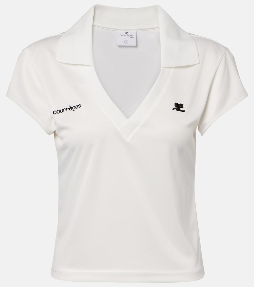 Courrèges Logo jersey polo shirt　クレージュ ロゴ ジャージ ポロシャツ Courrèges
