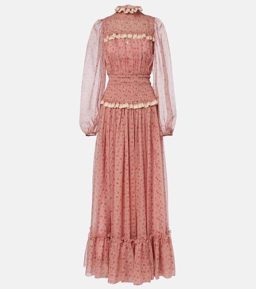 Robe aus Seiden und Baumwoll-Chiffon