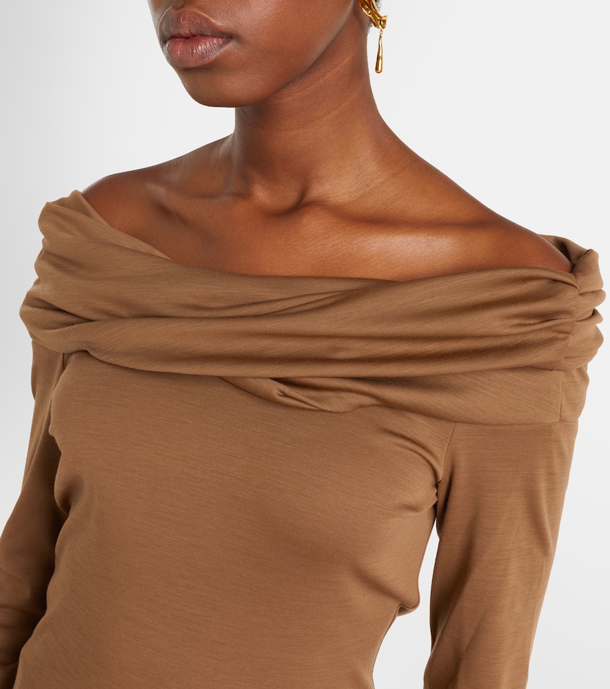  Max Mara Max Mara Orafo Draped Virgin Wool Top 