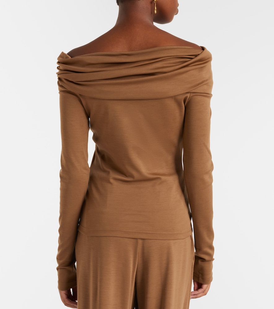  Max Mara Max Mara Orafo Draped Virgin Wool Top 