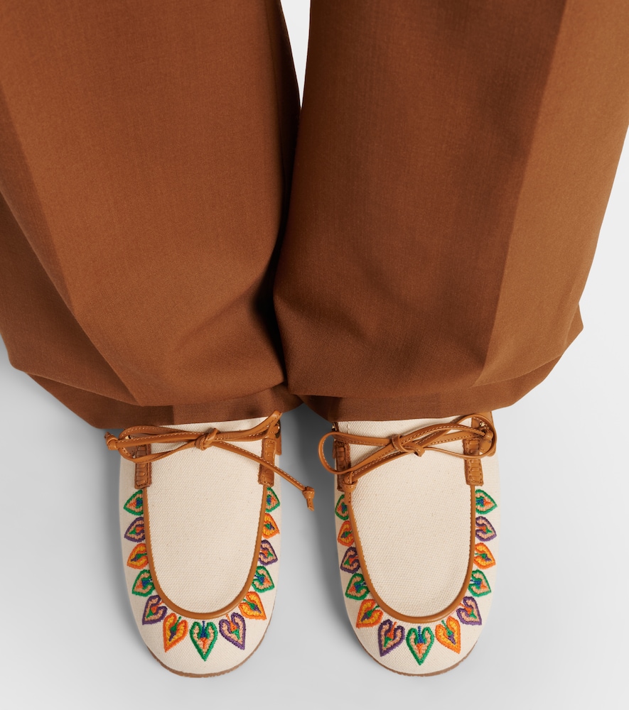 Etro Embroidered canvas boat shoes