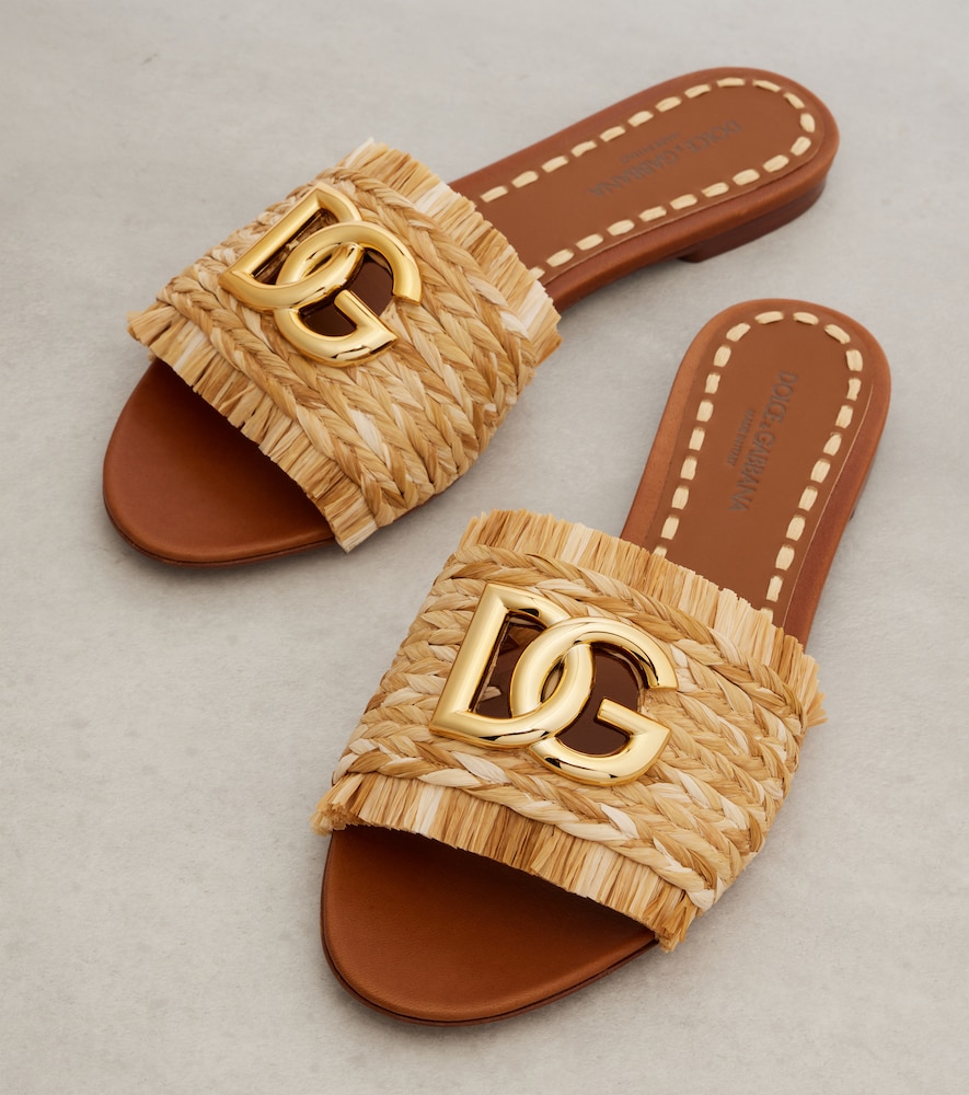  Dolce&gabbana Dolce&gabbana Dg Raffia-effect Slides 