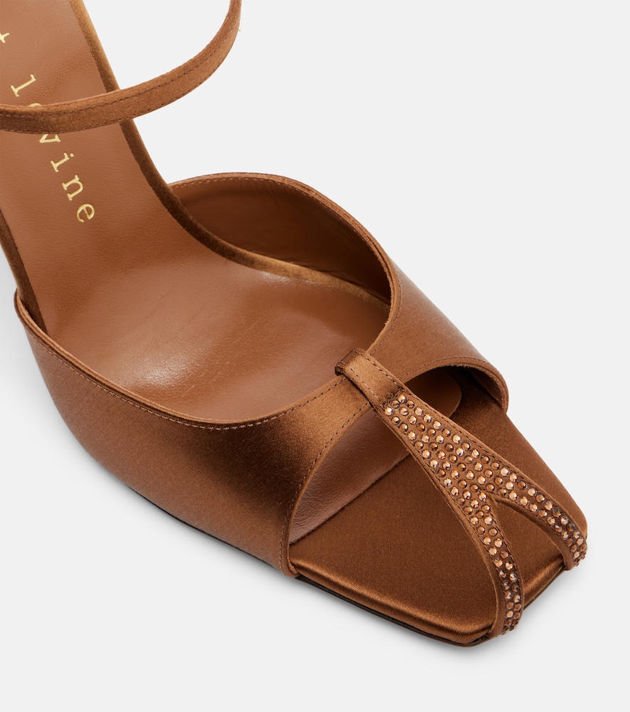  Herbert Levine Herbert Levine Hidden Gem Embellished Satin Mules 
