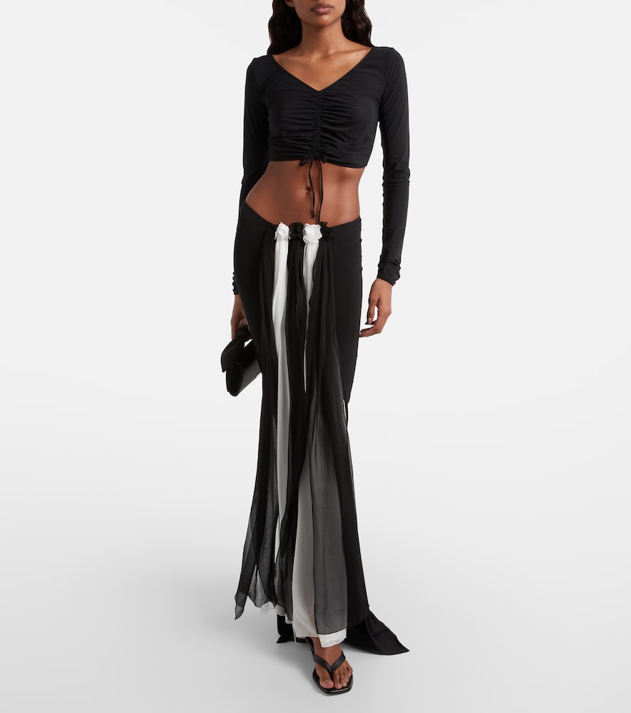  Nensi Dojaka Nensi Dojaka Ruched Crop Top 