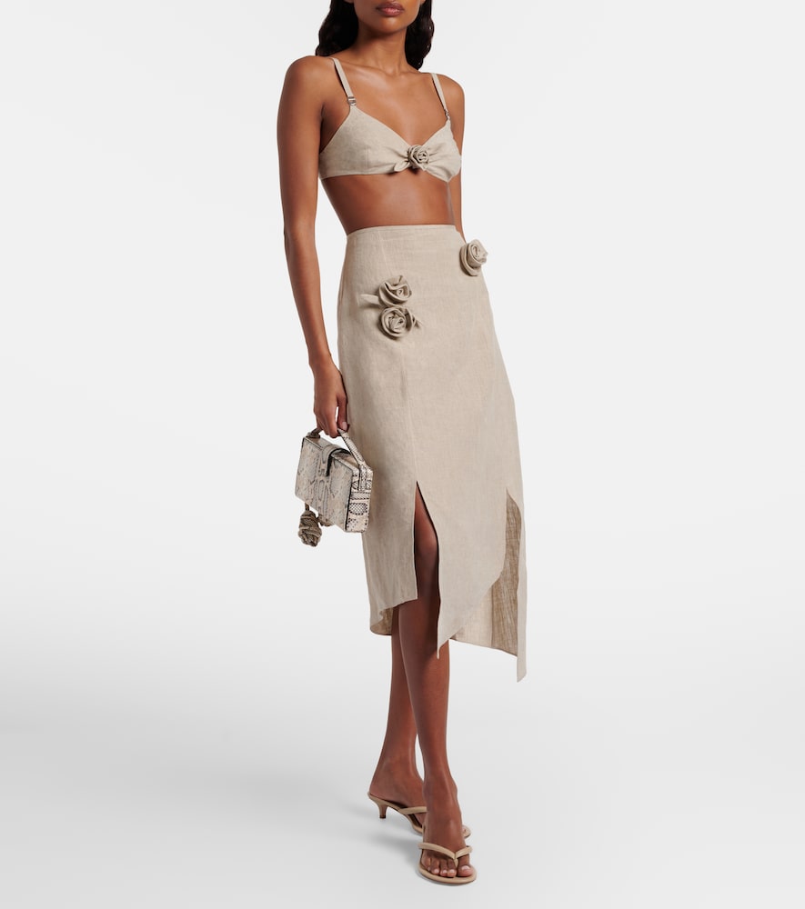  Coperni Coperni Floral-applique Linen Bra Top 