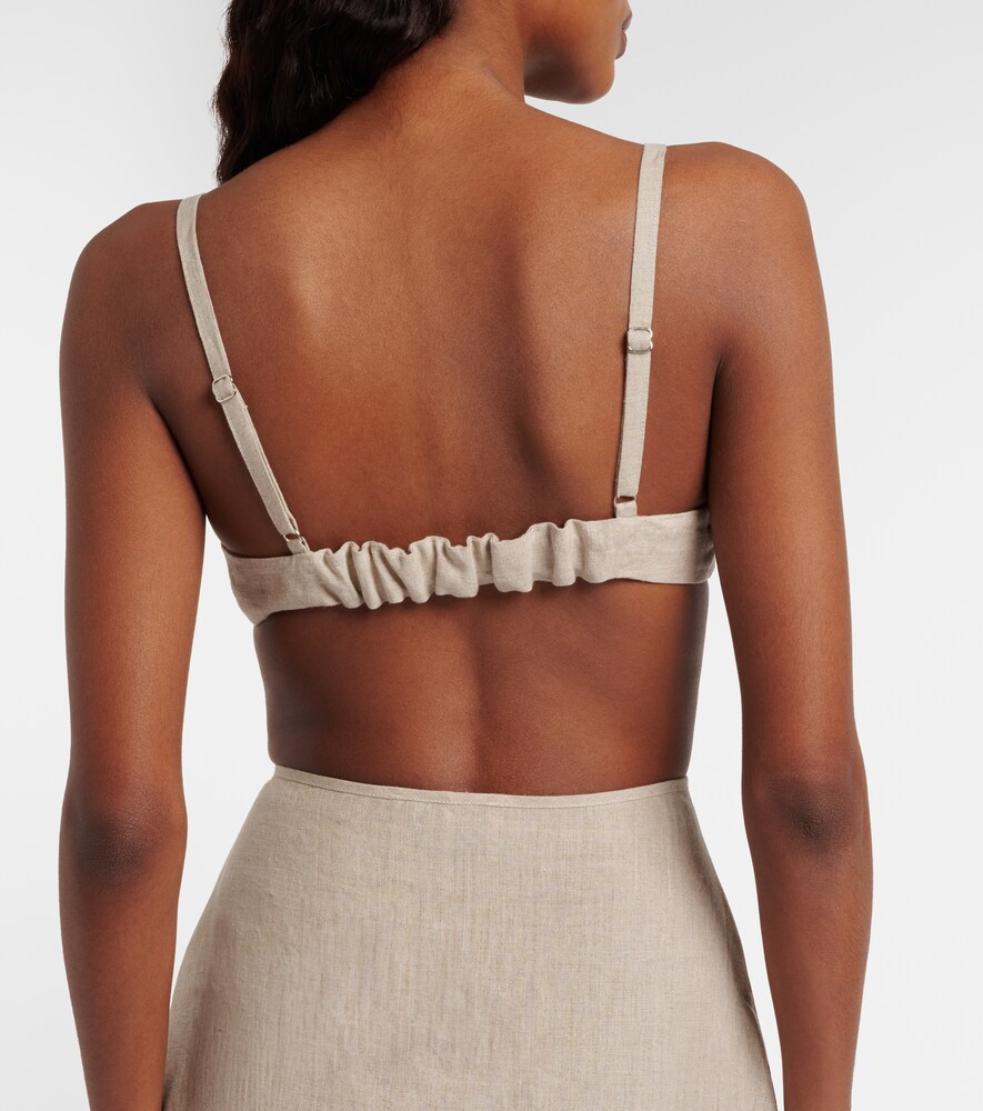  Coperni Coperni Floral-applique Linen Bra Top 