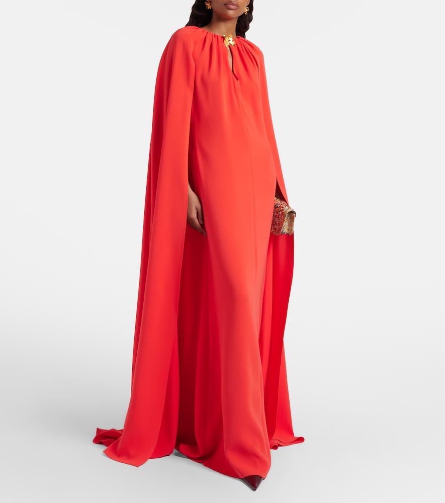 Oscar de la Renta Cyclamen silk-blend georgette kaftan