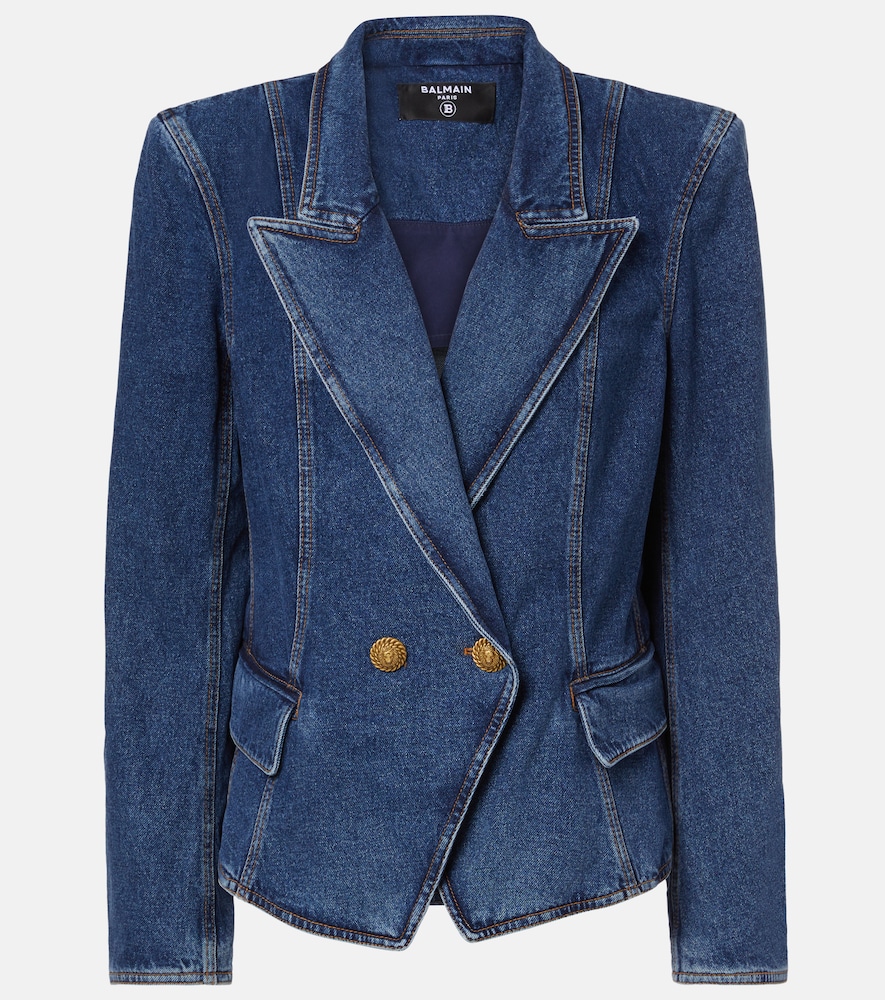 Blazer di jeans doppiopetto