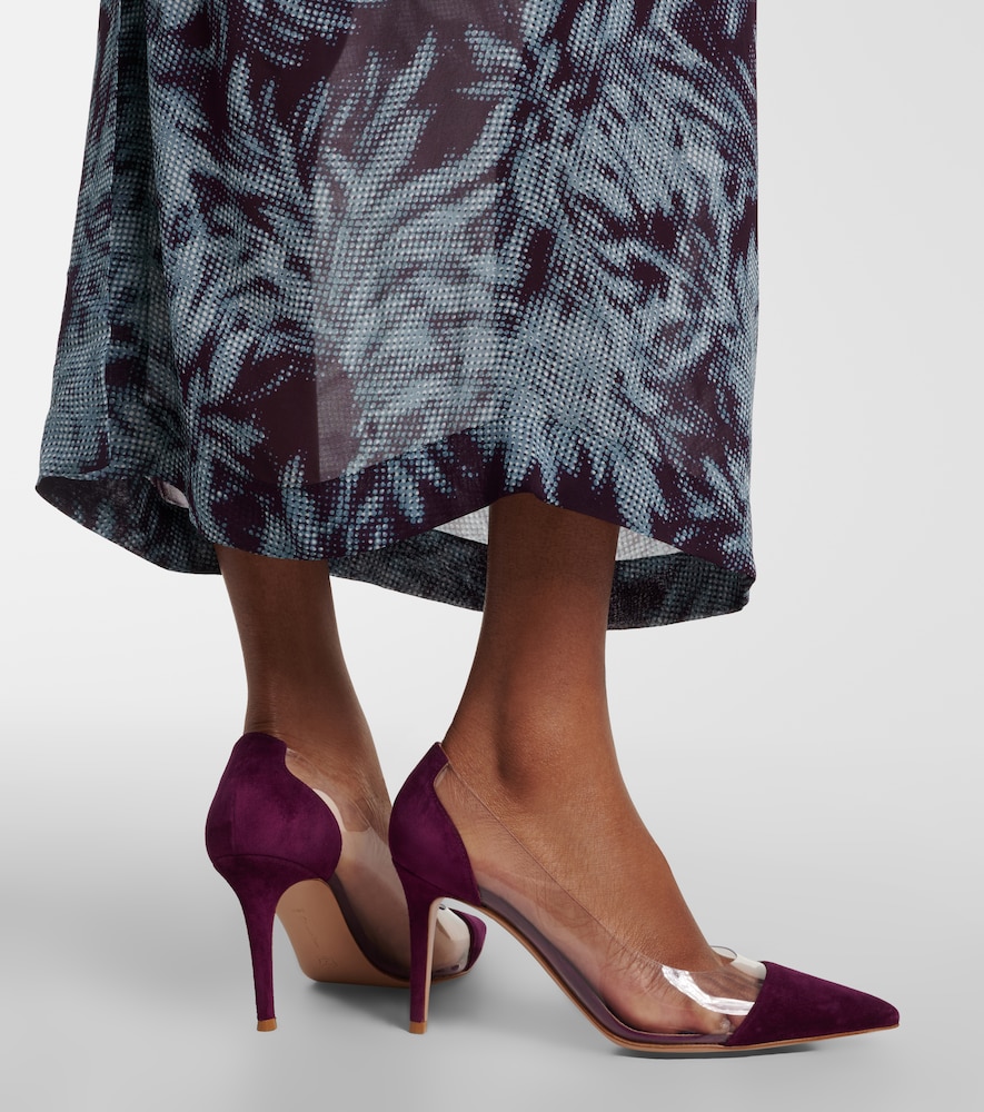 Gianvito Rossi Plexi suede and TPU pumps