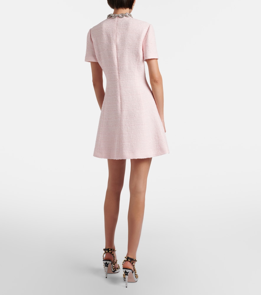  Valentino Valentino Embellished Tweed Minidress 