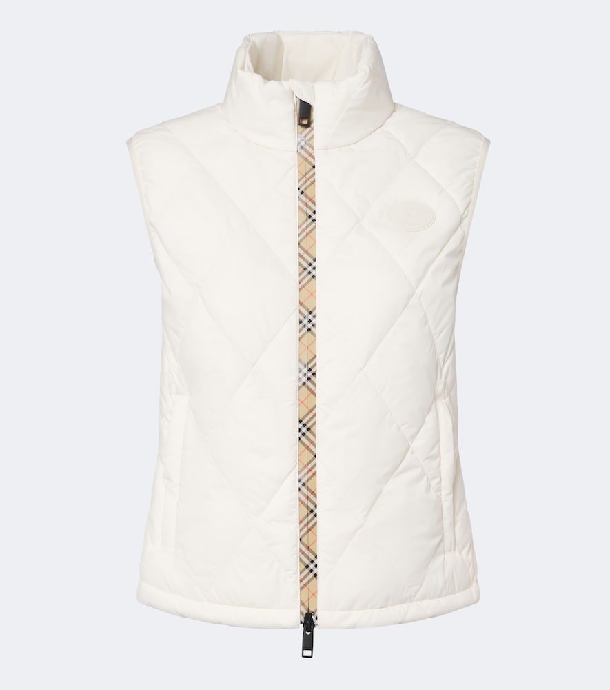Burberry Check Quilted Vest In Weiss