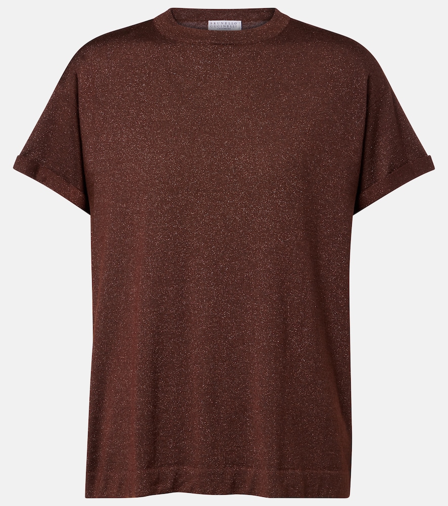 Brunello Cucinelli Women's Brown Cashmere And Silk-Blend Lame Sweater UK Size 12 - Mytheresa