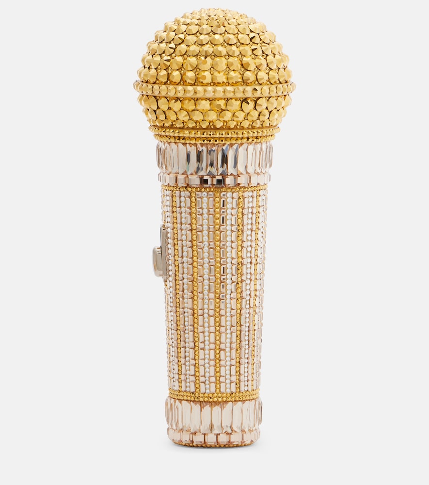 Judith Leiber Couture Microphone Small crystal-embellished clutch