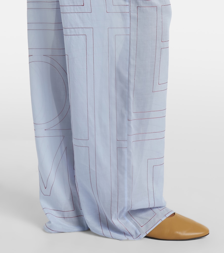  Toteme Toteme Embroidered Cotton-blend Poplin Pajama Pants 