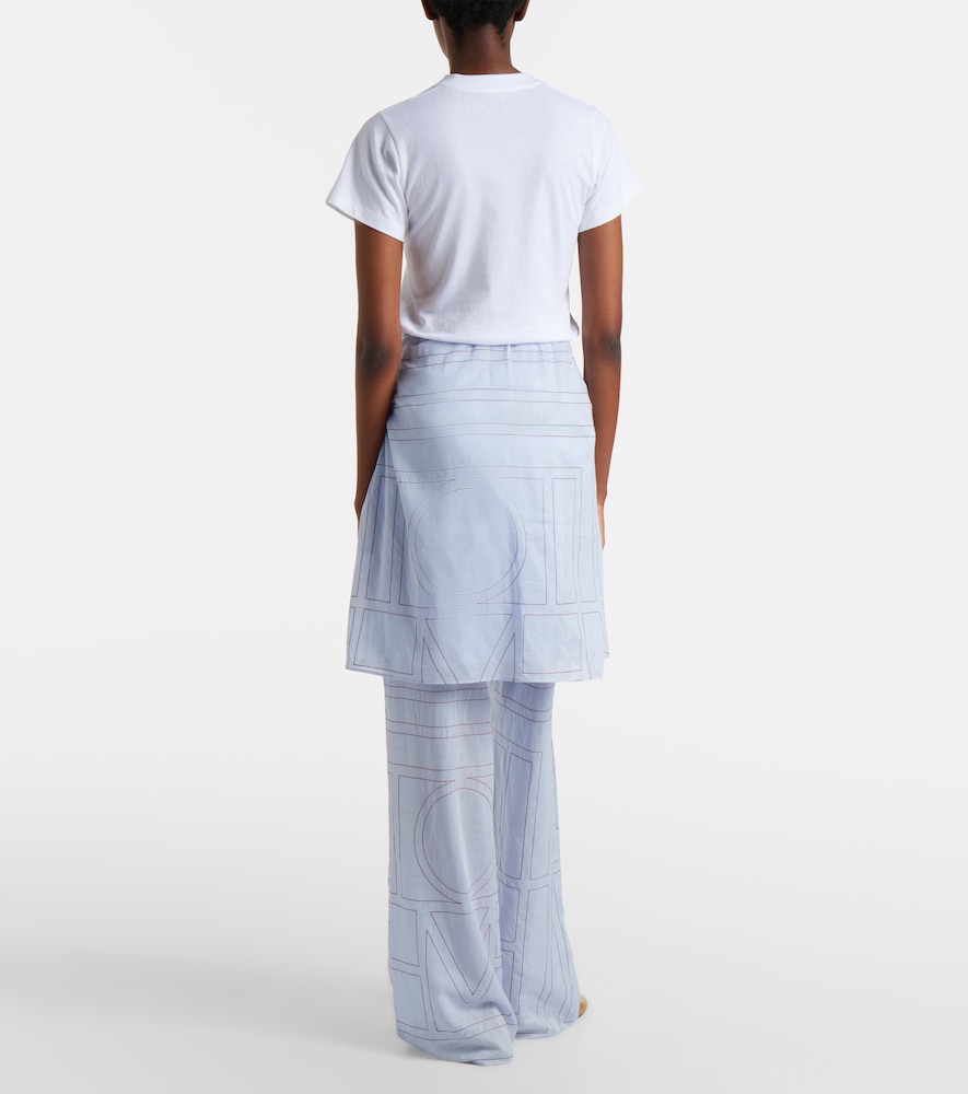  Toteme Toteme Embroidered Cotton-blend Poplin Pajama Pants 