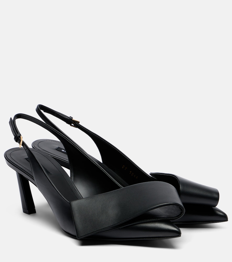 Givenchy Women's Black Twisted Ribbon Leather Slingback Pumps UK Size 6 - Mytheresa