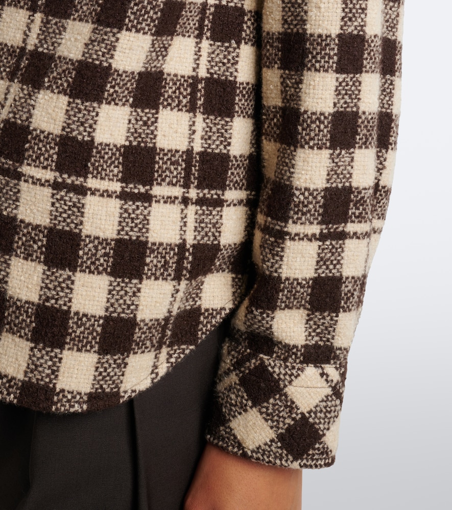 Checked Wool-Blend Overshirt