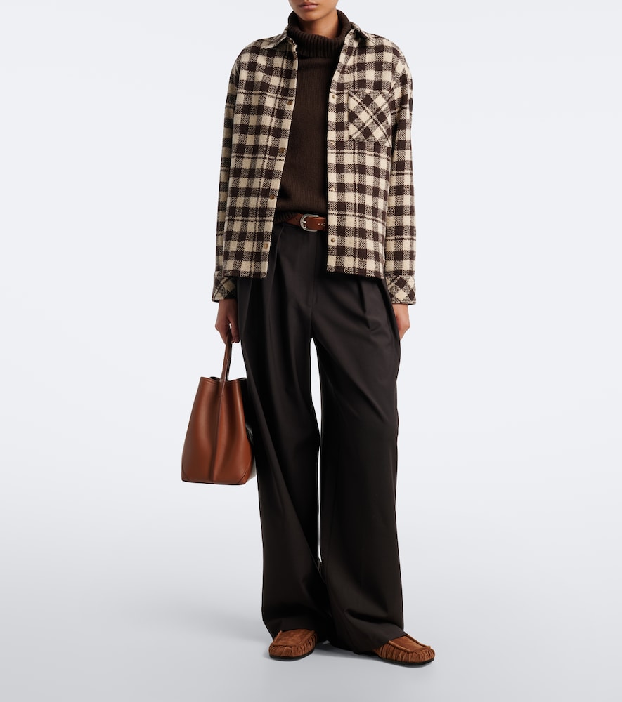 Checked Wool-Blend Overshirt