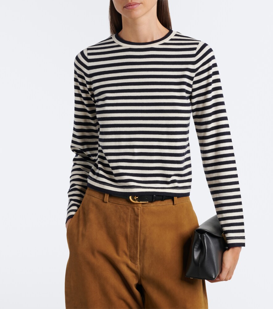 N°451 Lisa Striped Cotton And Cashmere Top