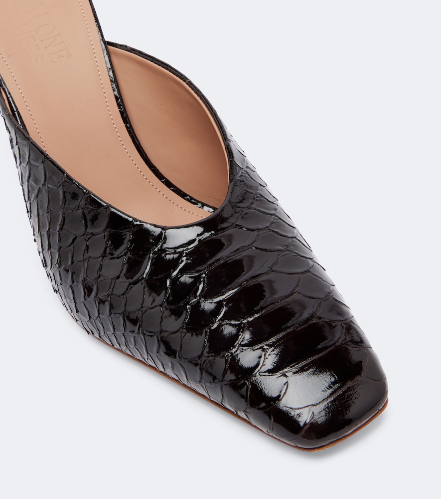 Rowe Croc-Effect Mules