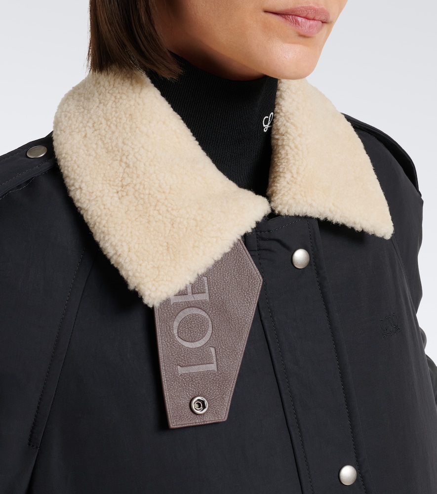 Padded Shearling-Trimmed Cotton-Blend Jacket