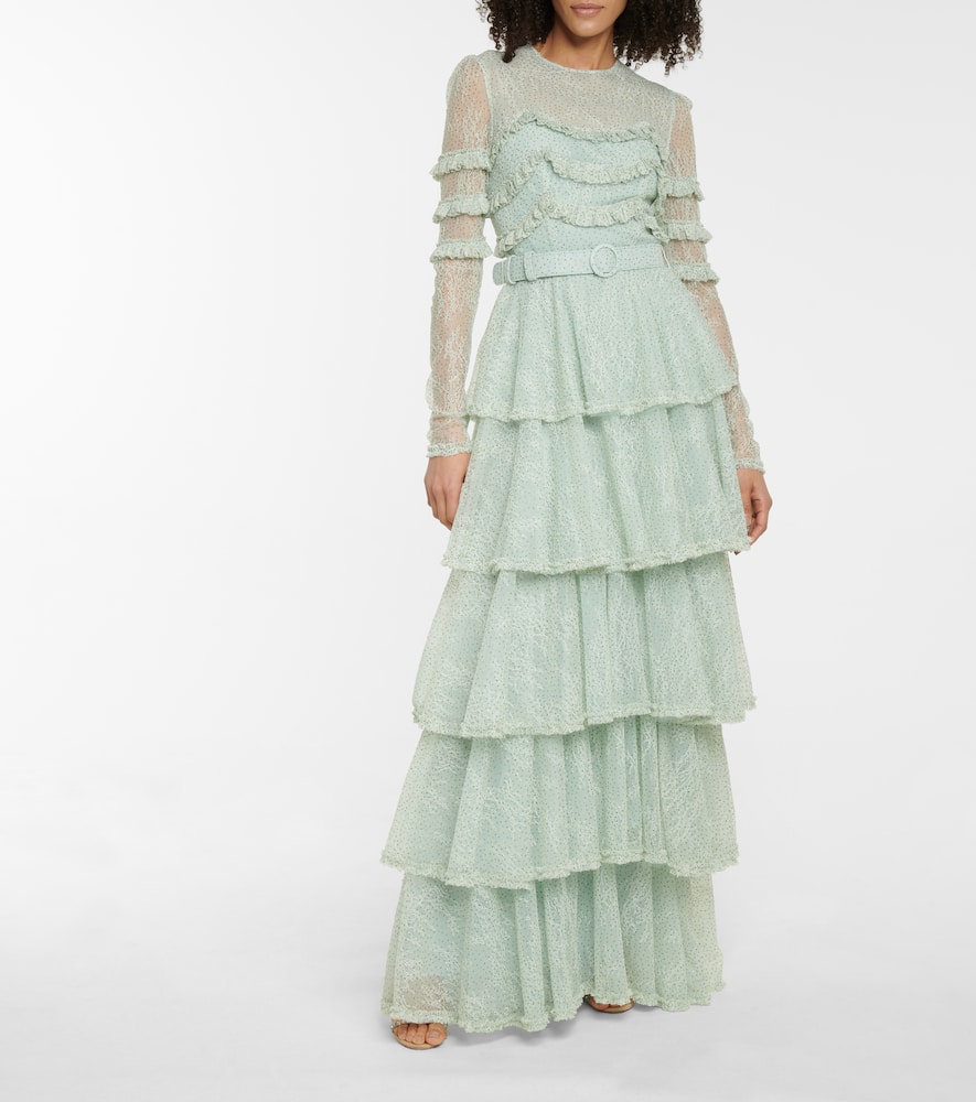 COSTARELLOS MIRANNE CHANTILLY LACE GOWN,P00546692
