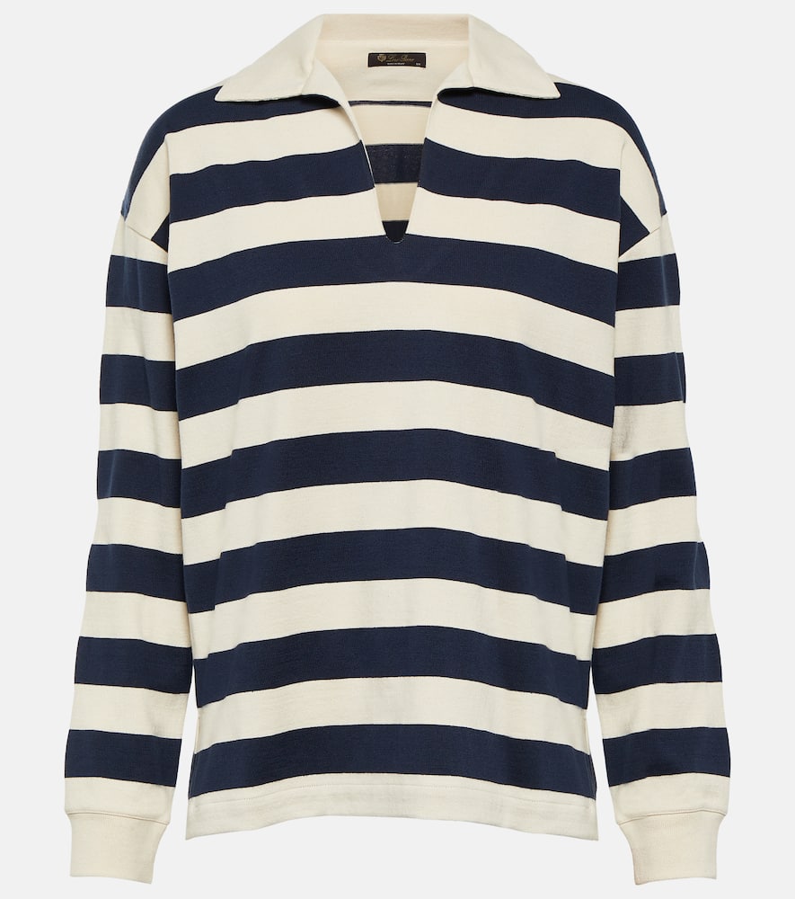 Loro Piana Striped Cotton Top In Blue