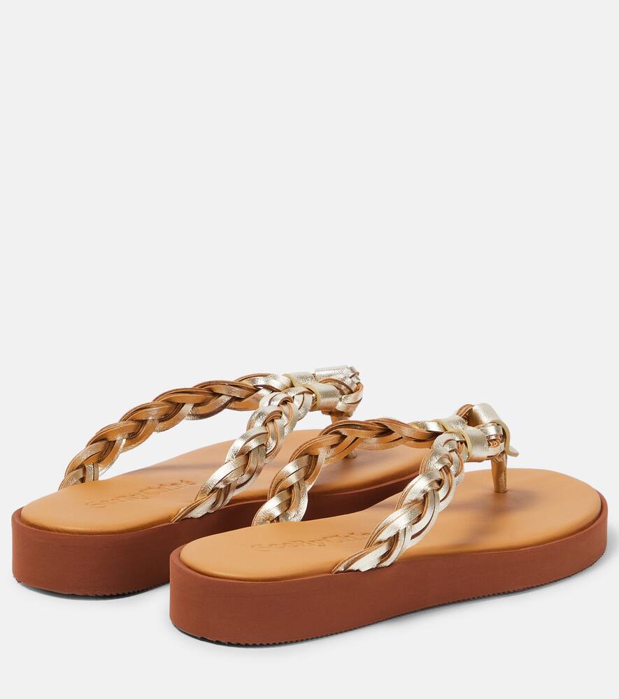 Shop See By Chloé Leather Sandals In Gold