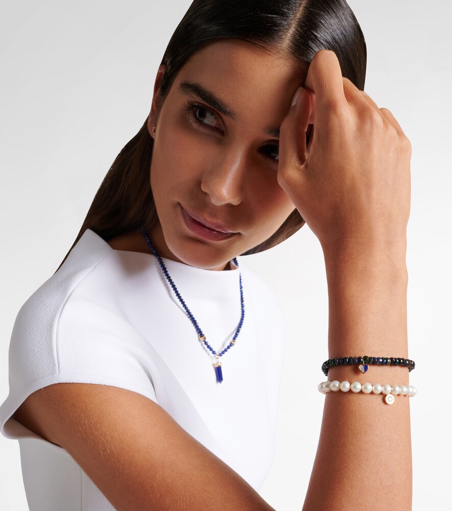 Sydney Evan Heart 14kt gold charm bracelet with diamonds and opals