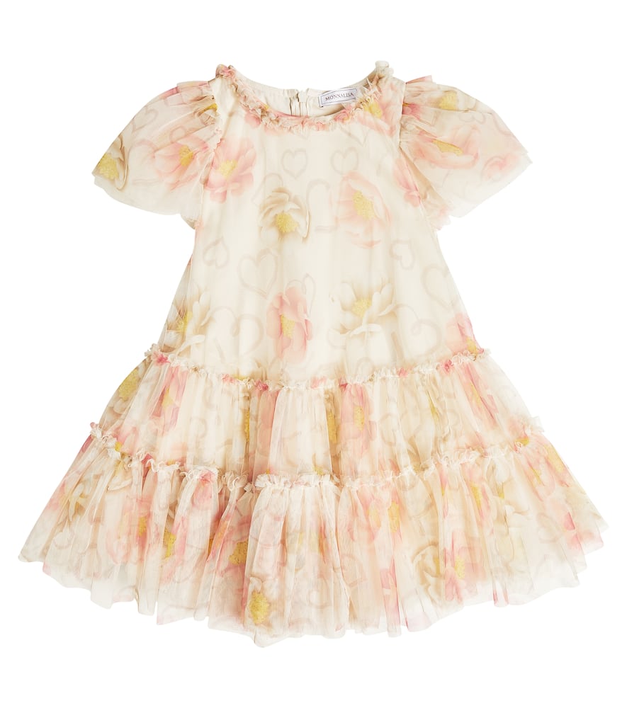 Monnalisa Printed tulle dress