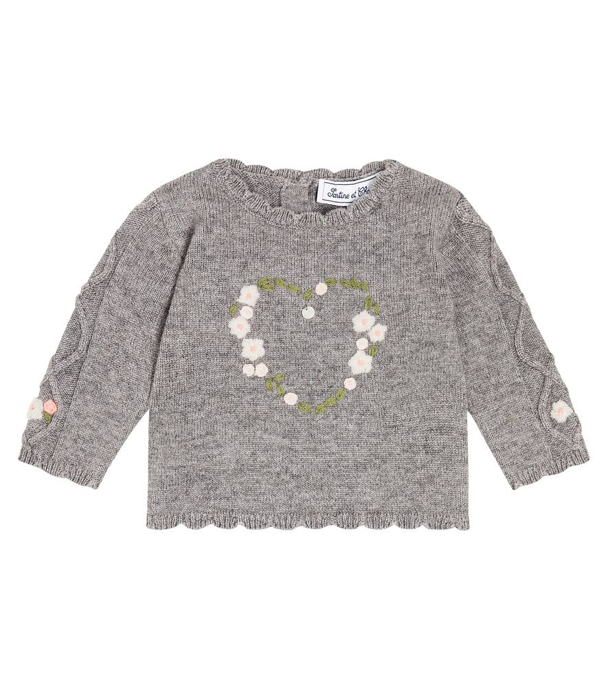 Tartine et Chocolat Baby embroidered wool-blend sweater
