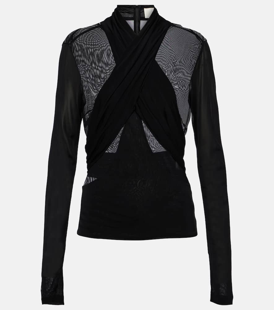 Isabel Marant Resly Draped Stretch-jersey Top In Black