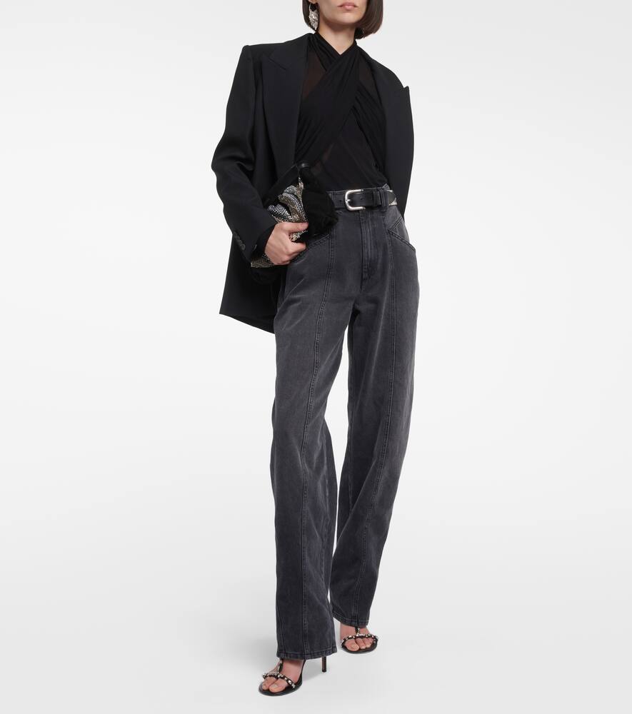 Isabel Marant Resly Draped Stretch-jersey Top In Black