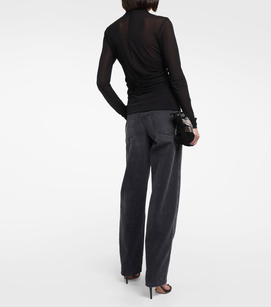 Isabel Marant Resly Draped Stretch-jersey Top In Black