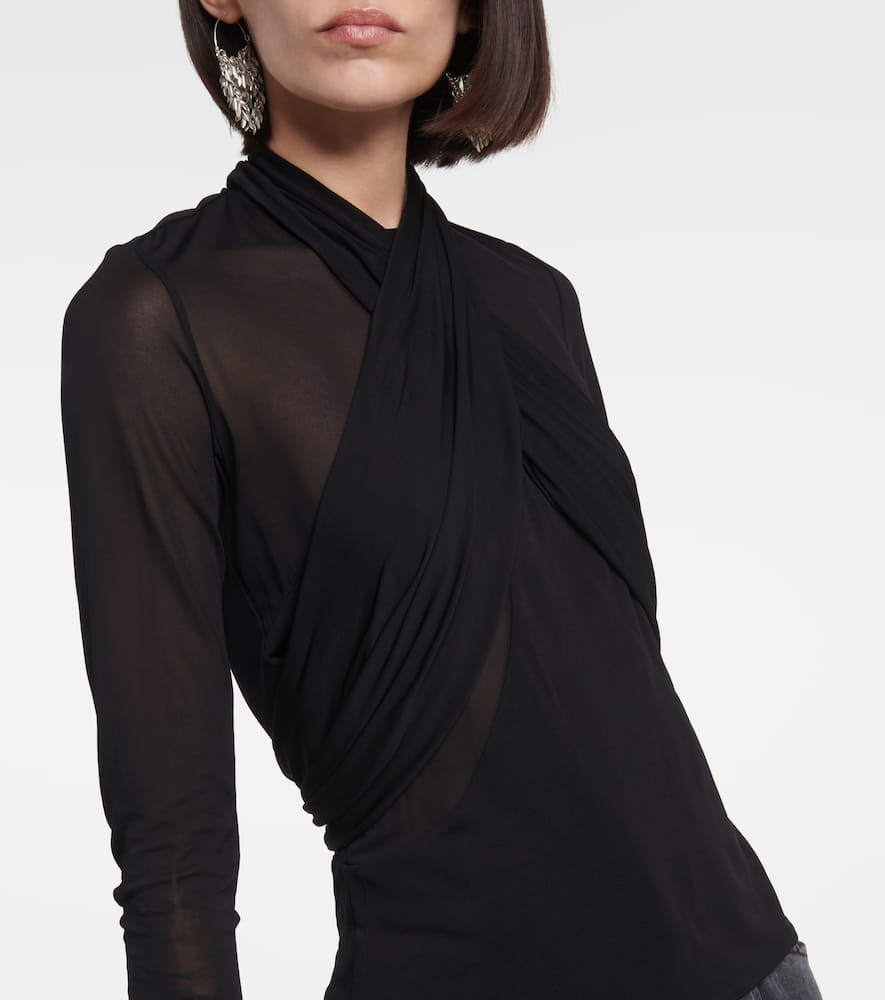 Isabel Marant Resly Draped Stretch-jersey Top In Black