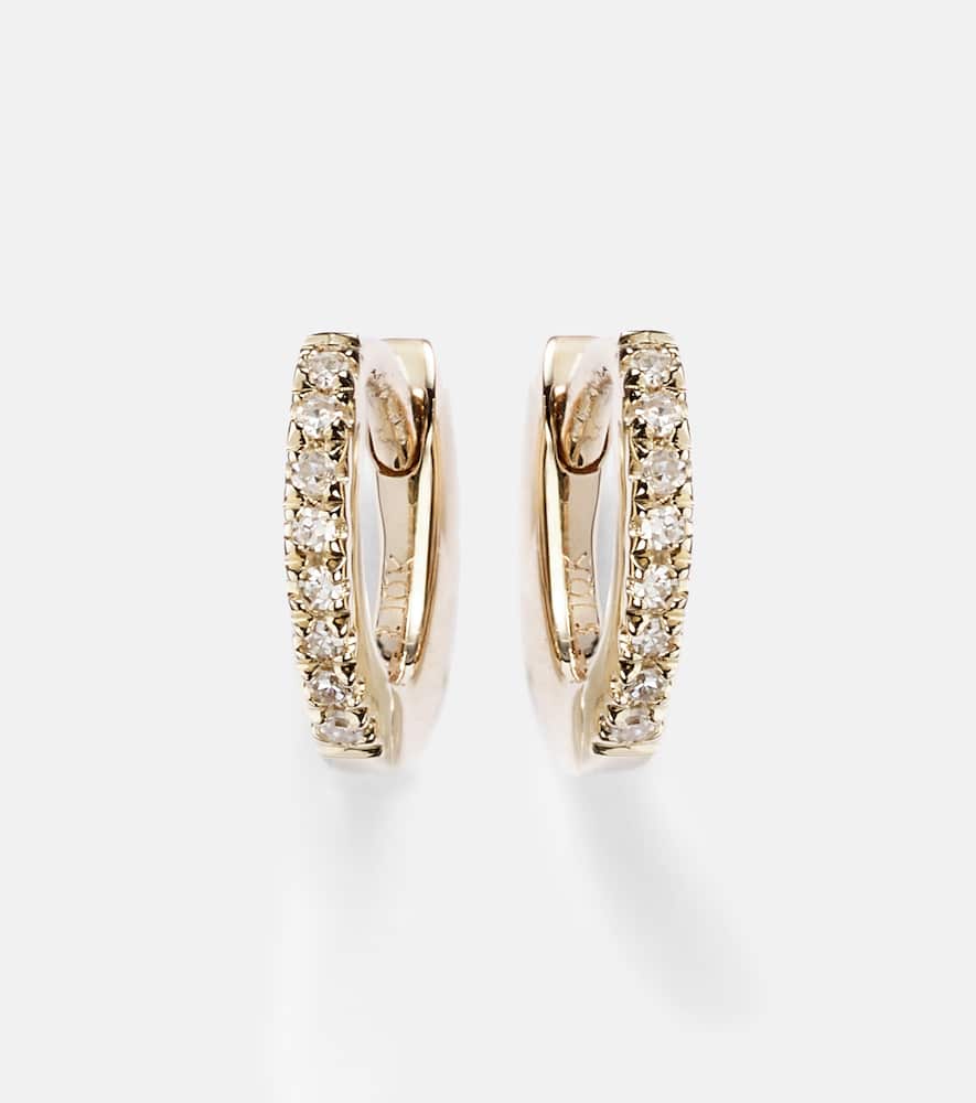 10kt gold hoop earrings with diamonds