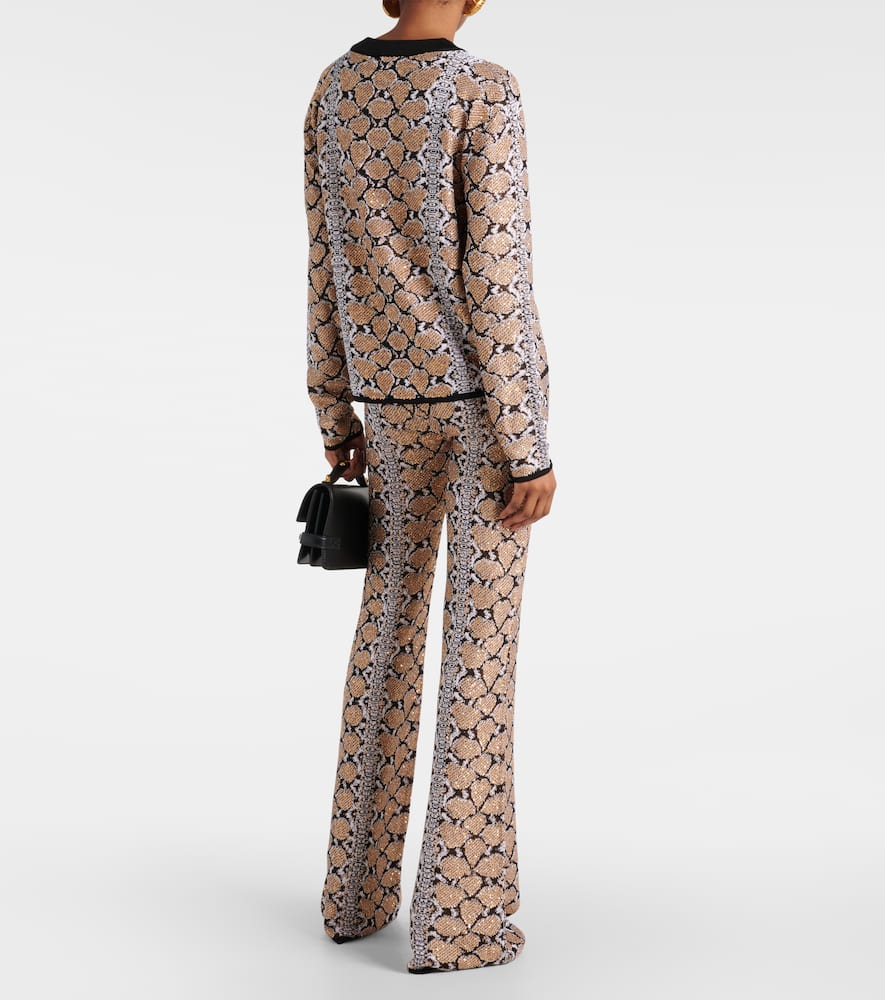 BALMAIN SNAKE-EFFECT JACQUARD SWEATER