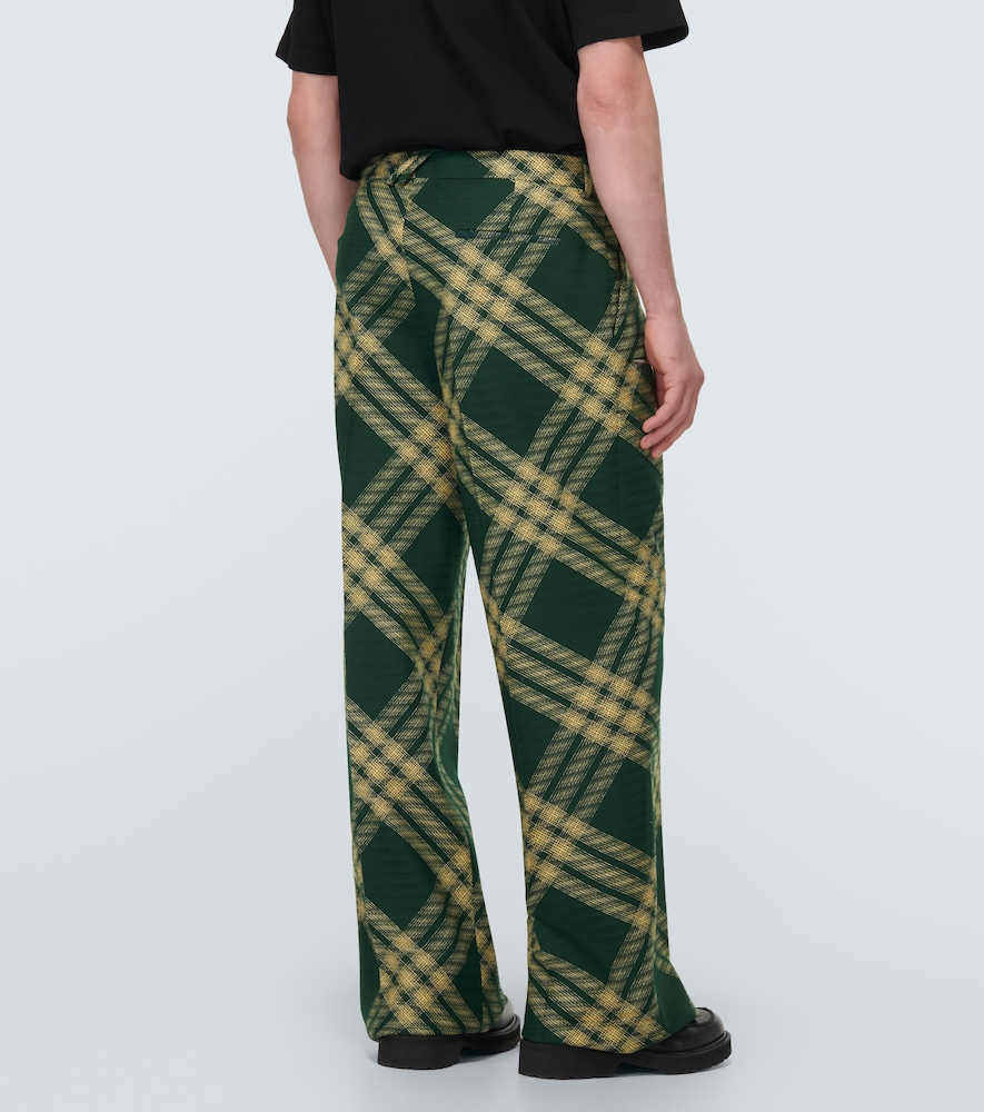  Burberry Burberry Checked Wool Twill Straight Pants 