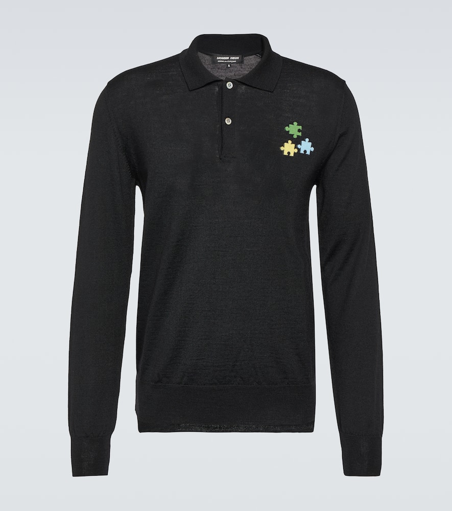 Comme des Garcons Homme Deux Comme des Garçons Homme Deux Wool jersey polo shirt