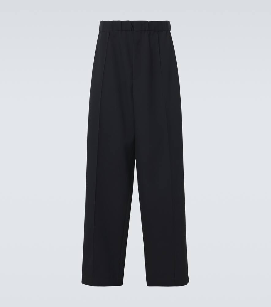 Jil Sander Elastic Waistband Cropped Trousers With Flap Pockets In Black