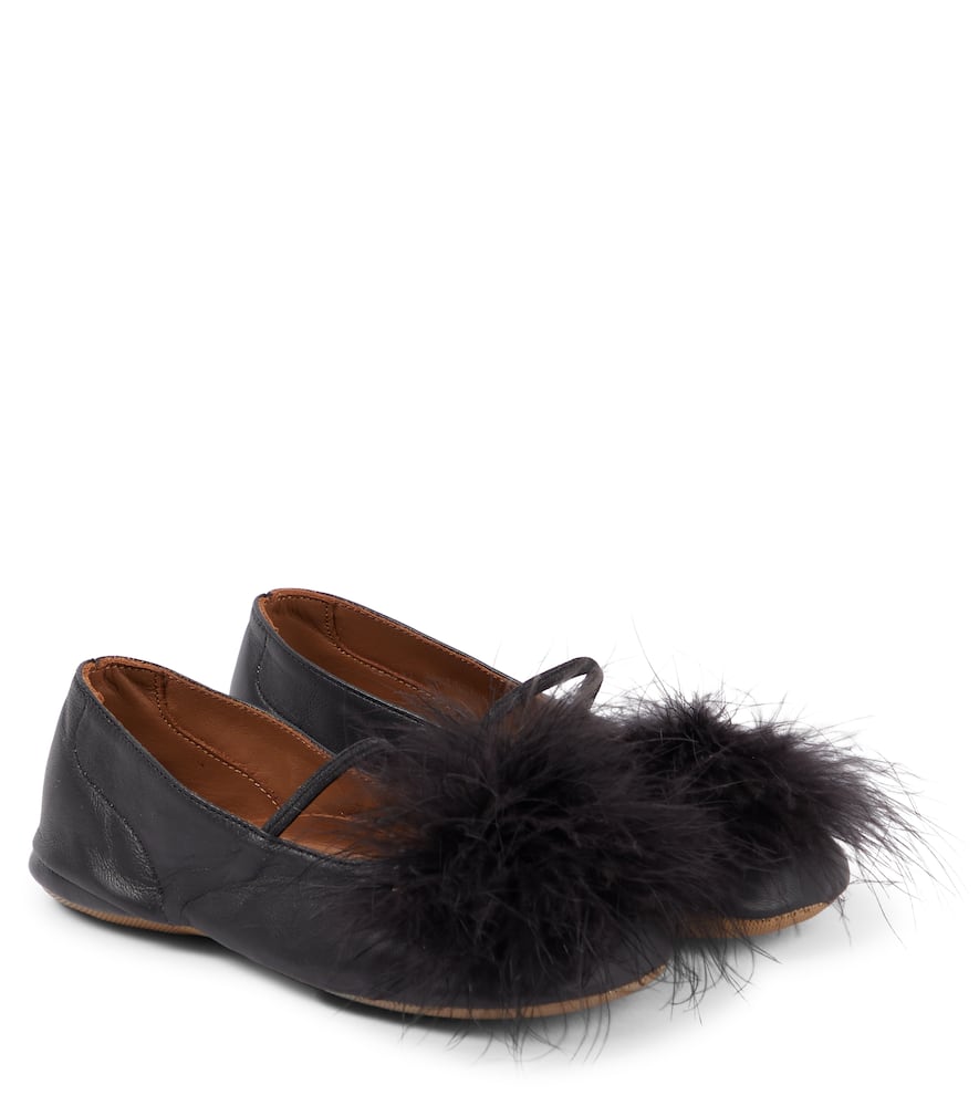 Pèpè Leather Ballet Flats In Black