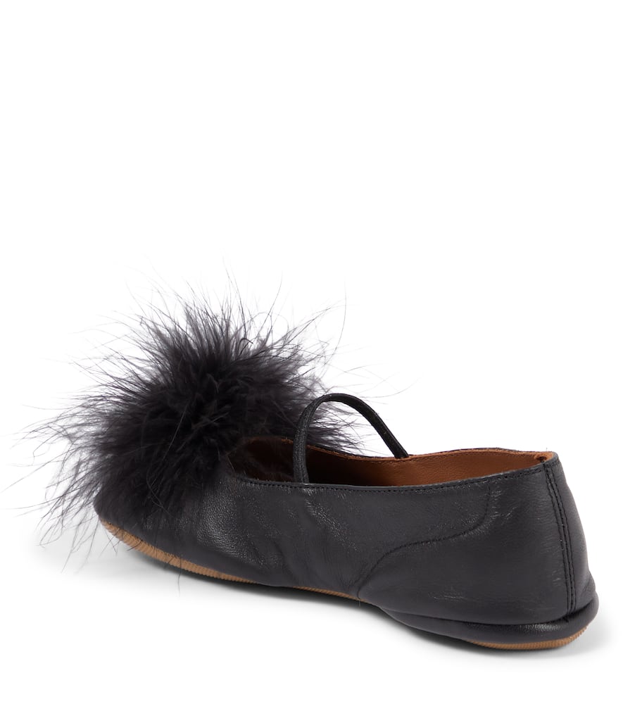 Pèpè Leather Ballet Flats In Black