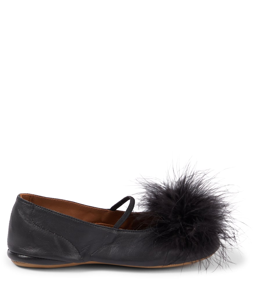 Pèpè Leather Ballet Flats In Black