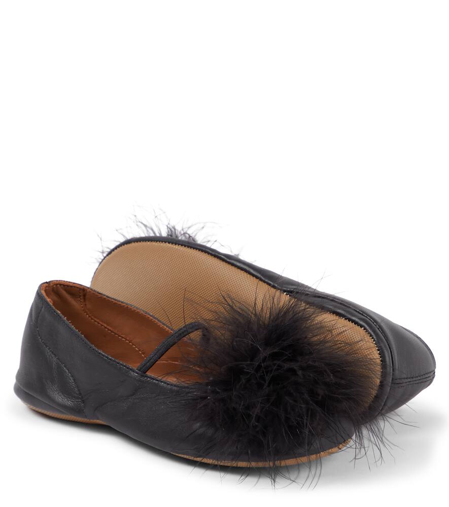 Pèpè Leather Ballet Flats In Black