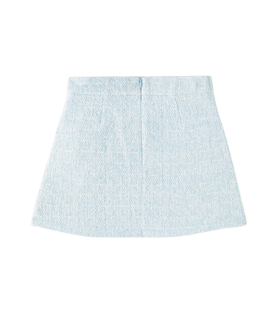 Self-portrait Sequined Bouclé Skirt In Blue