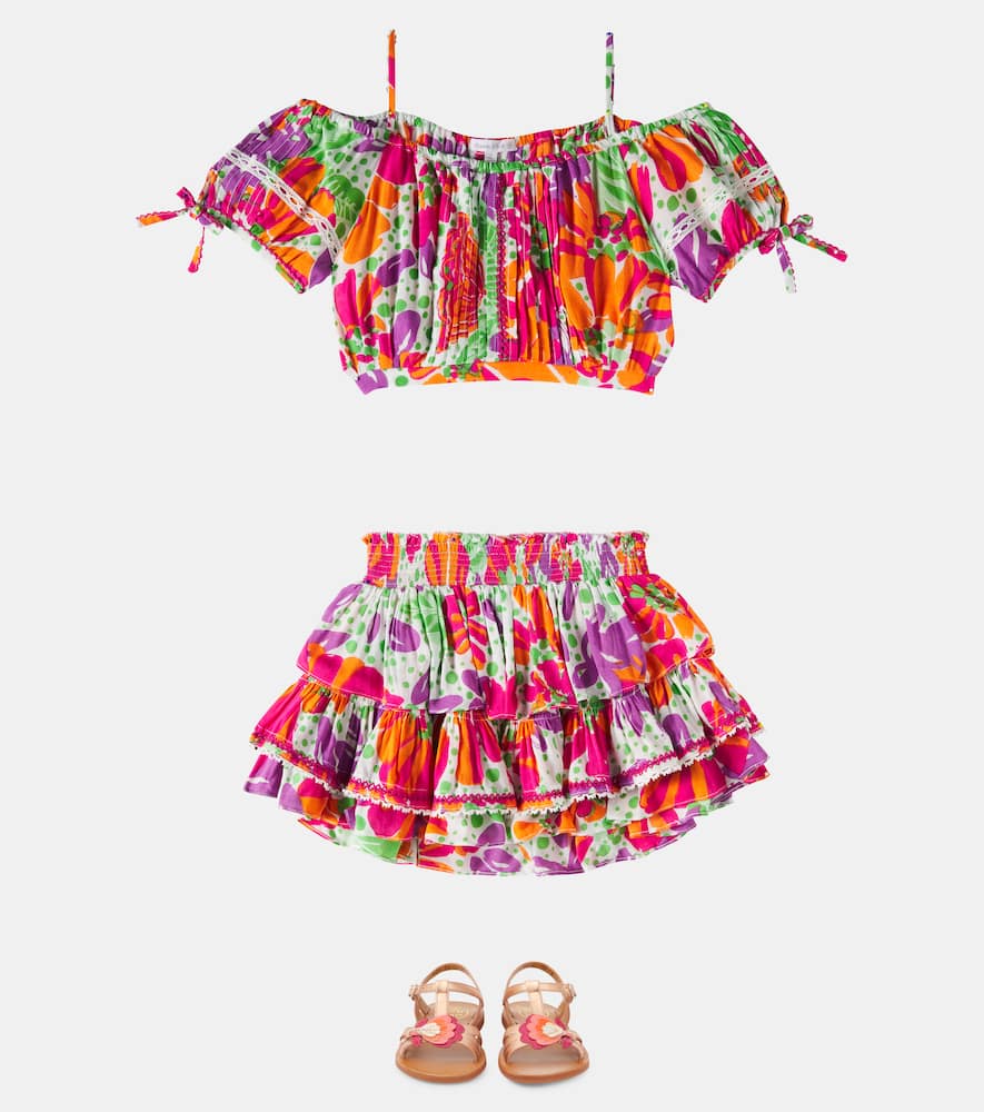 Poupette St Barth Ariane Floral Tiered Skirt In Multicoloured