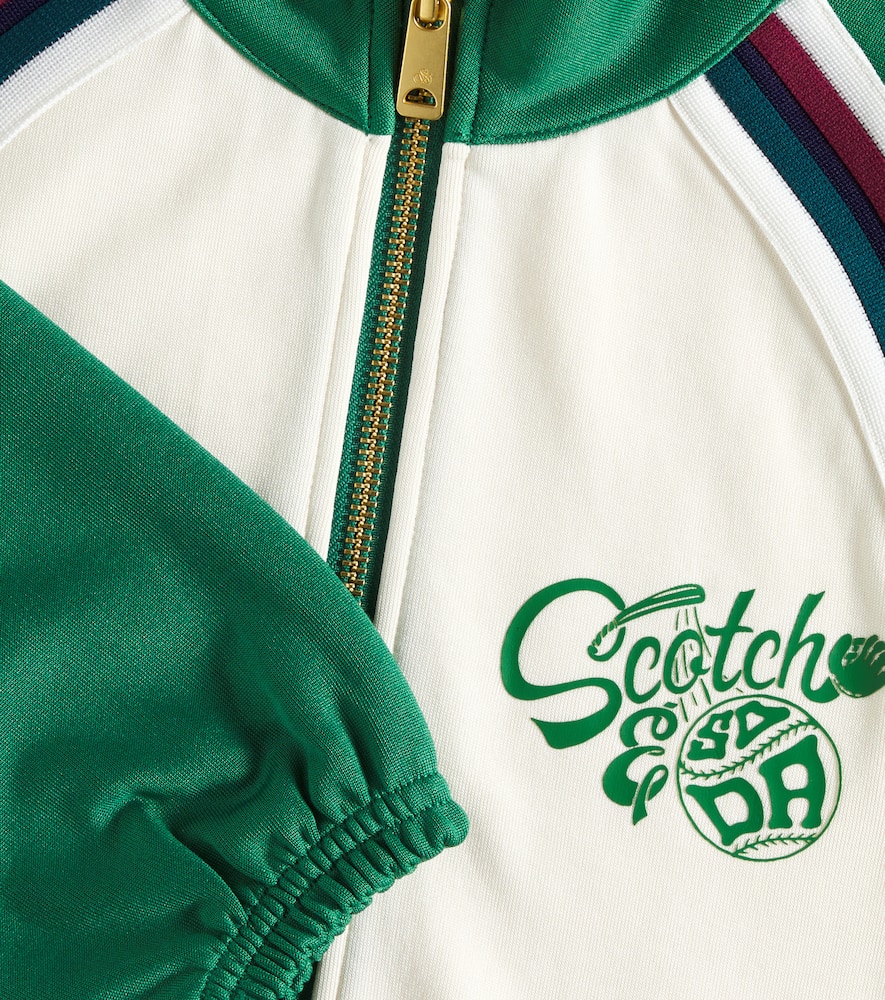 Scotch & Soda Logo Track Jacket In Beige